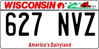WI license plate 627NVZ