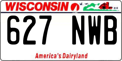 WI license plate 627NWB