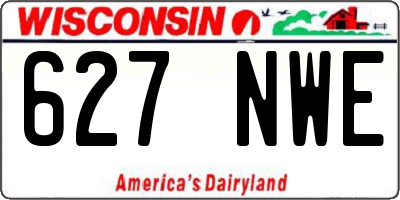 WI license plate 627NWE