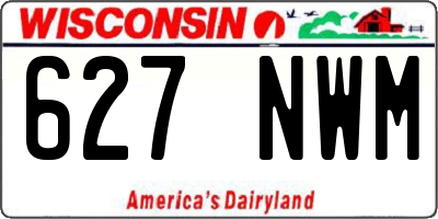 WI license plate 627NWM