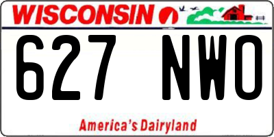 WI license plate 627NWO