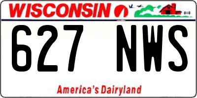 WI license plate 627NWS
