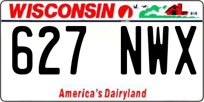 WI license plate 627NWX