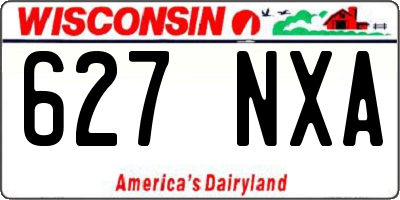WI license plate 627NXA