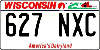 WI license plate 627NXC
