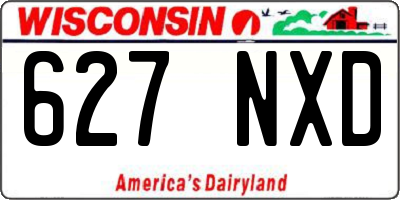 WI license plate 627NXD