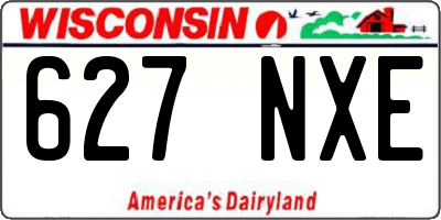 WI license plate 627NXE