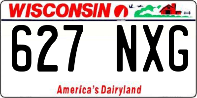 WI license plate 627NXG