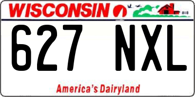 WI license plate 627NXL