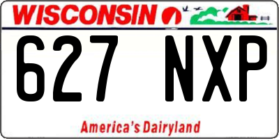 WI license plate 627NXP
