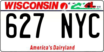 WI license plate 627NYC