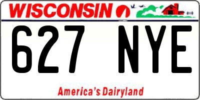 WI license plate 627NYE