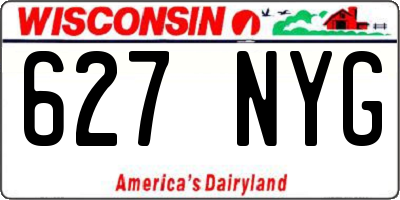 WI license plate 627NYG