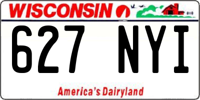 WI license plate 627NYI