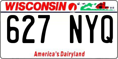WI license plate 627NYQ