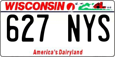 WI license plate 627NYS