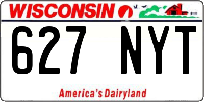 WI license plate 627NYT