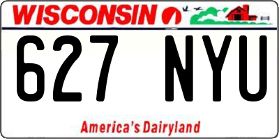 WI license plate 627NYU