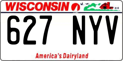 WI license plate 627NYV