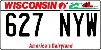 WI license plate 627NYW