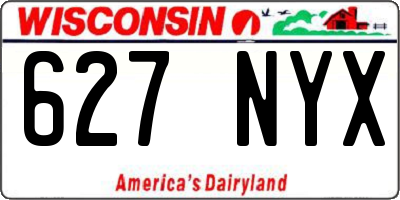 WI license plate 627NYX