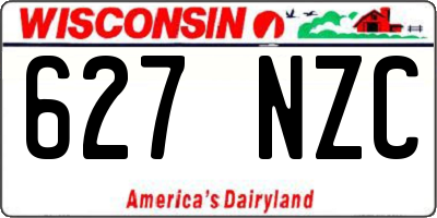 WI license plate 627NZC