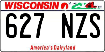 WI license plate 627NZS