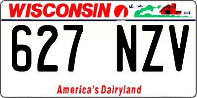 WI license plate 627NZV
