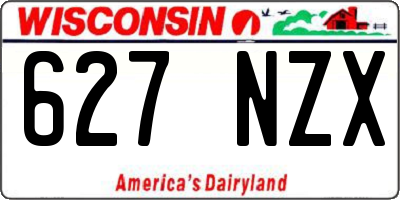 WI license plate 627NZX