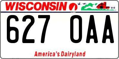 WI license plate 627OAA