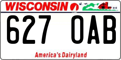 WI license plate 627OAB