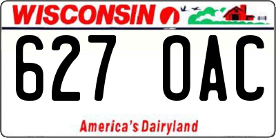 WI license plate 627OAC
