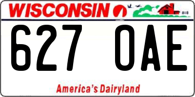 WI license plate 627OAE