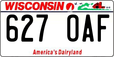 WI license plate 627OAF