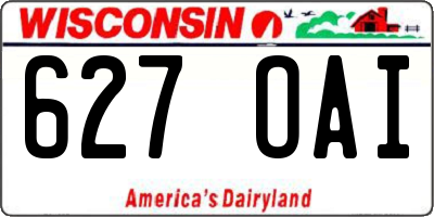 WI license plate 627OAI