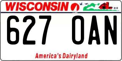 WI license plate 627OAN