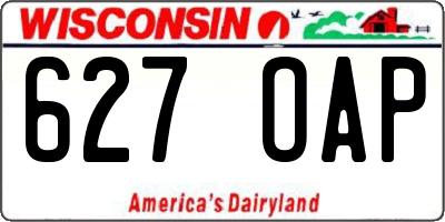WI license plate 627OAP