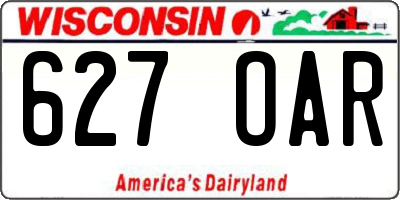 WI license plate 627OAR