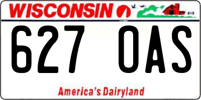 WI license plate 627OAS