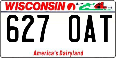 WI license plate 627OAT