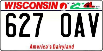 WI license plate 627OAV