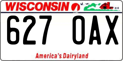 WI license plate 627OAX