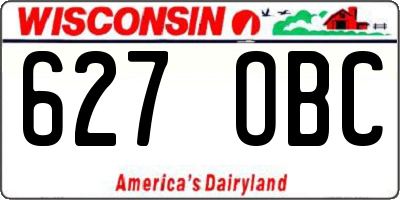 WI license plate 627OBC