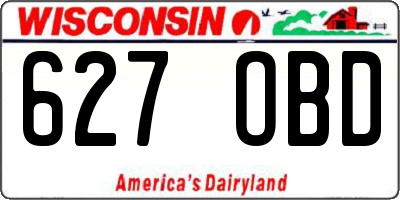 WI license plate 627OBD