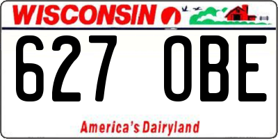 WI license plate 627OBE