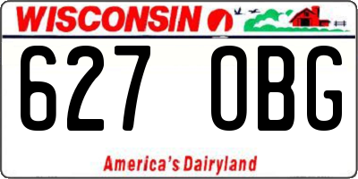 WI license plate 627OBG