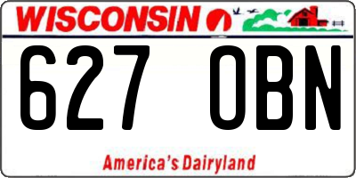 WI license plate 627OBN