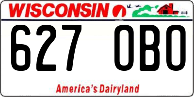 WI license plate 627OBO