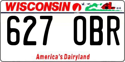 WI license plate 627OBR