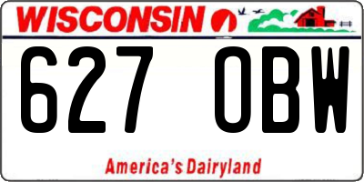 WI license plate 627OBW